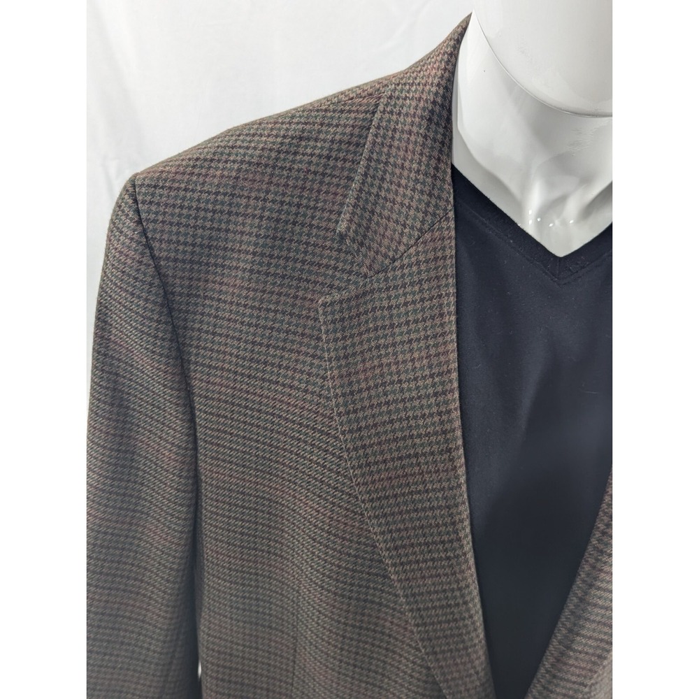 Ralph Lauren Blazer Sport Coat  Suit Jacket 46R 48" Chest Lambswool‎ Houndstooth - Picture 4 of 14